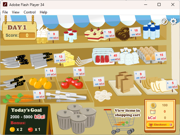 Screenshot of the gameplay of Super Grocery Shopper